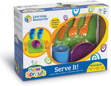 Load image into Gallery viewer, Learning Resources New Sprouts Serve It! Dish Set, Early Social Interactions, 24 Piece, Ages 2+,Multicolor,7 L x 7 W in