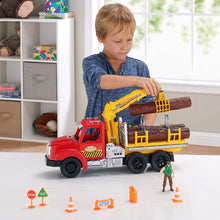 Load image into Gallery viewer, inov Log Hauler Play Set 11 Pieces Logging Truck