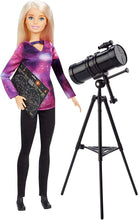 Load image into Gallery viewer, Barbie Astrophysicist Doll, Blonde with Telescope and Star Map, Inspired by National Geographic