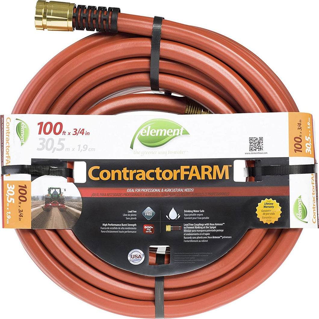 Element ELCF34050 Lead-Free, Drinking Water Safe Contractor Farm Hose 50 ft, 3/4