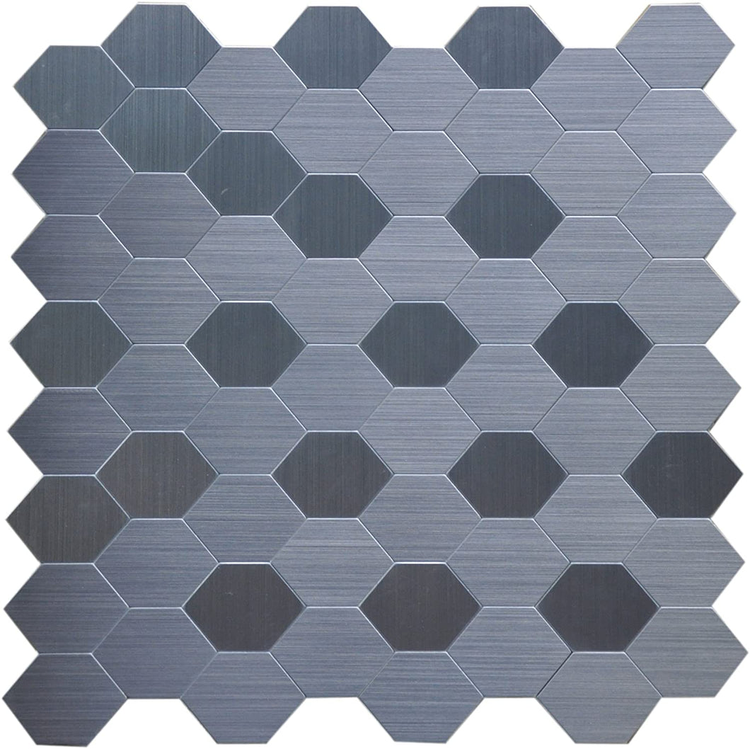 Instant Mosaic Peel'N'Stick Metal Mosaic Wall Tile, 12