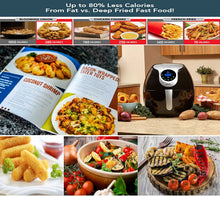 Load image into Gallery viewer, Power Air Fryer XL 3.4 QT Black - Turbo Cyclonic Airfryer With Rapid Air Technology For Less or No Oil. Include Recipes Book