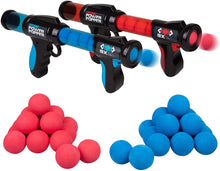 Load image into Gallery viewer, Hog Wild Atomic Power Popper Battle Pack - Red and Blue Rapid Fire Foam Ball Blaster Guns - Shoots Up to 8 Foam Balls Each - 2 Player - 4+