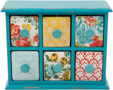 Load image into Gallery viewer, The Pioneer Woman (Gibson)"Vintage Floral" Spice and Tea Box with Ceramic Drawers