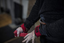 Load image into Gallery viewer, Harbinger Padded Leather Lifting Straps, Red