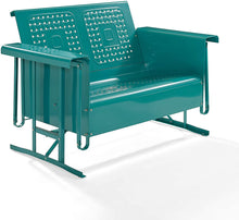 Load image into Gallery viewer, Crosley Bates Loveseat Glider Turquoise Gloss
