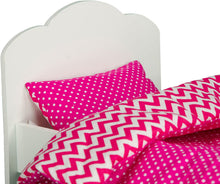 Load image into Gallery viewer, Olivia's Little World - Princess Bedding Eco-Friendly (Modern Chevron) , Wooden 18 inch Doll Furniture, White
