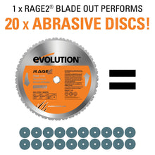 Load image into Gallery viewer, Evolution Power Tools RAGE2 Multi Purpose Cutting Chop Saw, 14-Inch