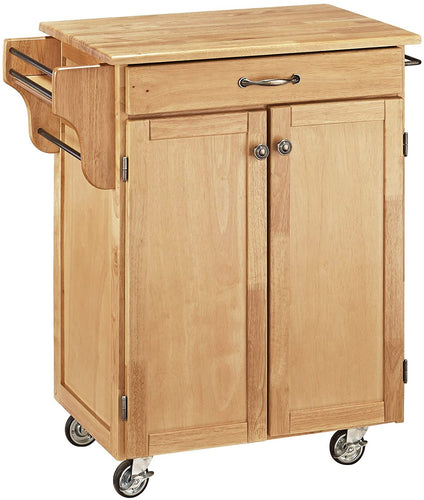 Home Styles Design Your Own Small Kitchen Cart - Natural Base with Wood Top