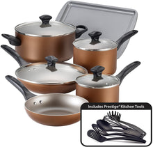 Load image into Gallery viewer, Farberware Dishwasher Safe Nonstick 15-Piece Cookware Set
