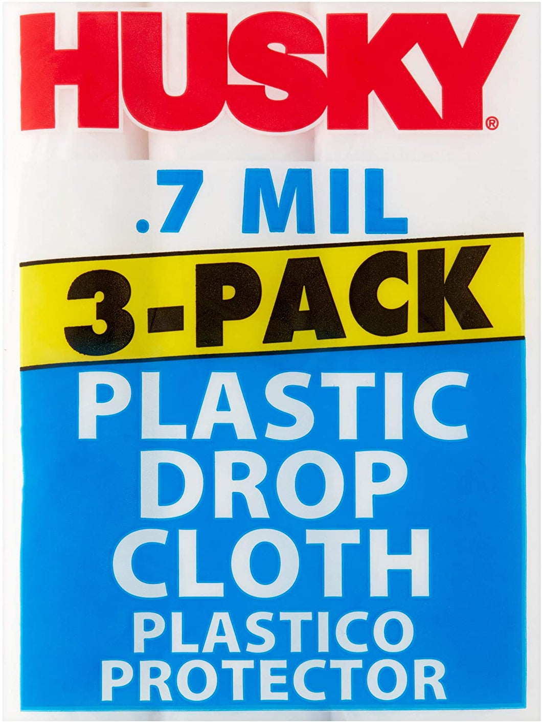 Husky Plastic Drop Cloth, 0.7 Mil, 3-Pack