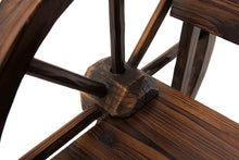 Load image into Gallery viewer, Sunjoy Large Rustic Wood Chair with Wagon Wheel Detail, 23" by 28" by 30", Gray
