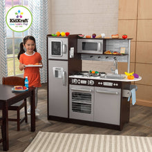 Load image into Gallery viewer, KidKraft Uptown Espresso Kitchen with 30 Piece Play Food Set