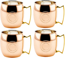 Load image into Gallery viewer, Old Dutch International Solid Moscow Mule Mug, 16-Ounce, Monogrammed C, Copper, Set of 4