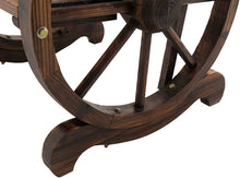 Load image into Gallery viewer, Sunjoy Large Rustic Wood Chair with Wagon Wheel Detail, 23" by 28" by 30", Gray