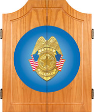 Load image into Gallery viewer, Police Officer Wood Dart Cabinet Set