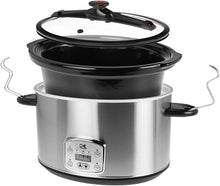Load image into Gallery viewer, Kalorik 8 Quart Slow Cooker, Digital Programmable Oval Cook and Carry, Stainless Steel