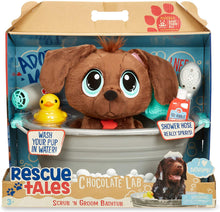 Load image into Gallery viewer, Little Tikes Rescue Tales Scrub 'n Groom Bathtub Playset w/ Chocolate Lab Plush Pet Toy, Multicolor