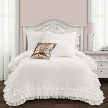 Load image into Gallery viewer, Lush Decor Ella Shabby Chic Ruffle Lace 3 Piece Comforter Set