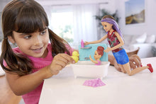Load image into Gallery viewer, Barbie Skipper Babysitters Inc. Playset with Bathtub, Babysitting Skipper Doll and Small Toddler Doll with Button to Move Arms and Splash, Plus Themed Accessories, Gift for 3 to 7 Year Olds