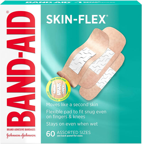 Band-Aid Brand Skin-Flex Adhesive Bandages for First Aid and Wound Care of Minor Cuts and Scrapes, Comfortable and Durable Second Skin Feeling