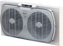 Load image into Gallery viewer, Comfort Zone CZ319WT 9-inch Twin Window Fan with Manual Reversible Airflow Control, Auto-Locking Expanders and 2-Speed Fan Switch