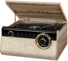 Load image into Gallery viewer, Victrola 4-in-1 Austin Bluetooth Record Player with 3-Speed Turntable and FM Radio, Farmhouse Walnut
