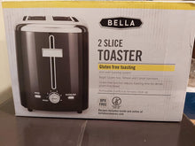 Load image into Gallery viewer, Bella - 2-Slice Extra-Wide/Self-Centering-Slot Toaster - Black With Stainless Steel Accents