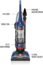 Load image into Gallery viewer, Hoover WindTunnel 2 Whole House Rewind Corded Bagless Upright Vacuum Cleaner with HEPA Media Filtration,UH71250, Blue
