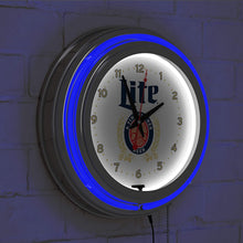 Load image into Gallery viewer, Trademark Gameroom Miller Lite Chrome Double Rung Neon Clock - Retro Design