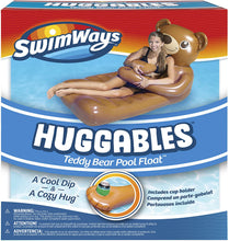 Load image into Gallery viewer, SwimWays Huggables Teddy Bear Oversized Float - Inflatable Lounge with Cupholder for Pool or Lake