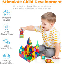 Load image into Gallery viewer, Best Choice Products 100-Piece Transparent Rainbow Magnetic Building Tiles w/ Carrying Case, Multi