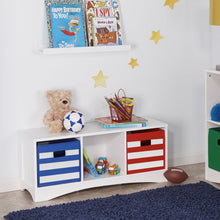 Load image into Gallery viewer, RiverRidge 02-150 2-Piece Folding Storage Bins, Blue/White