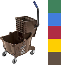 Load image into Gallery viewer, Carlisle 3690869 Commercial Mop Bucket with Side Press Wringer, 26 Quart Capacity, Brown