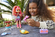 Load image into Gallery viewer, Mattel Cave Club Blazin’ BBQ Adventure Playset with Emberly Doll (8 – 10-inch, Pink Hair), Dinosaur Pet and Storytelling Accessories with Cooking Theme, Gift for 4 Year Olds and Up