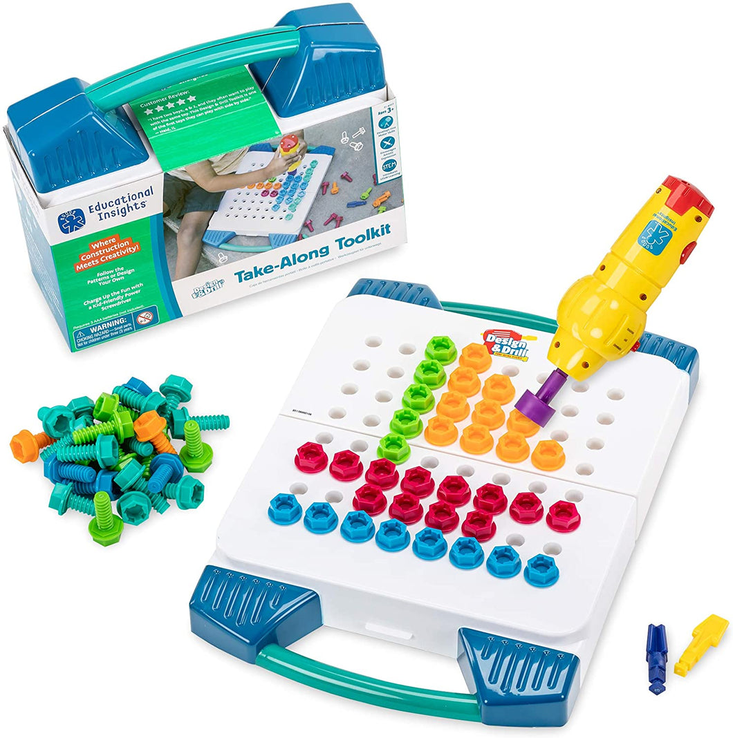 Educational Insights Design & Drill Take-Along Toolkit - STEM Learning with Toy Drill