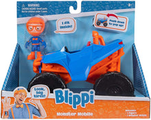 Load image into Gallery viewer, Blippi Mini Vehicle with Freewheeling Features Including 2” Classic Character Toy Figure - Imaginative Play for Toddlers, Young Children, Preschoolers