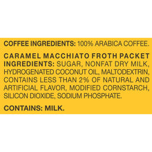 Load image into Gallery viewer, Gevalia Caramel Macchiato Espresso K-Cup Coffee Pods and Froth Packets (6 Pods and Froth Packets)