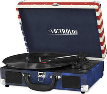 Load image into Gallery viewer, Victrola Vintage Bluetooth Portable Suitcase Record Player with Built-in Speakers