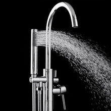 Load image into Gallery viewer, AKDY 47&quot; Multi-Function Brass Made Chrome Finish Floor Mount Tub Filler w/Handheld Shower Wand Bathroom Faucet