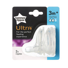 Load image into Gallery viewer, Tommee Tippee Ultra Baby Bottle Feeding Nipple Replacement, Breast-like Nipple, Medium Flow - 3+ months, 2 Count