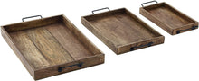 Load image into Gallery viewer, Wood Metal Tray S/3 17", 20", 24"W - 30959