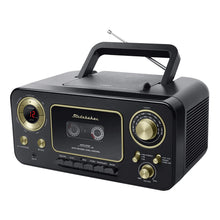 Load image into Gallery viewer, Studebaker SB2135WG Portable CD Player with AM/FM Radio and Cassette Player/Recorder in White and Gold