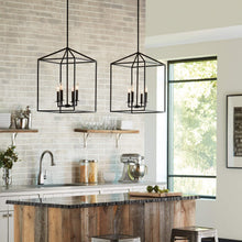 Load image into Gallery viewer, Sea Gull Lighting 5115004-839 Perryton Medium Four-Light Hall/Foyer Hanging Modern Fixture, Blacksmith Finish