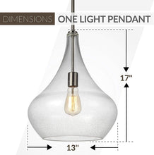 Load image into Gallery viewer, Sea Gull Lighting 6528201-962 Mora One Light Pendant Hanging Modern Fixture, Brushed Nickel