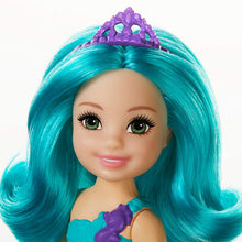 Load image into Gallery viewer, Barbie Dreamtopia Chelsea Mermaid Doll, 6.5-inch with Teal Hair and Tail, GJJ89, Multi