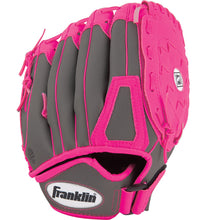 Load image into Gallery viewer, Franklin Sports RTP Teeball Performance Gloves, 10.5&quot;, Right Hand Throw, Graphite/Pink