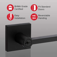 Load image into Gallery viewer, Kwikset 91560-029 Halifax Slim Square Keyed Entry Lever Featuring Smartkey