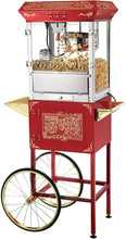 Load image into Gallery viewer, Great Northern Popcorn Old Time Popcorn Popper Machine with Cart, 8-Ounce, Red