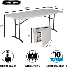 Load image into Gallery viewer, Lifetime 80382 Commercial Fold-in-Half Table, 6-Foot, Almond
